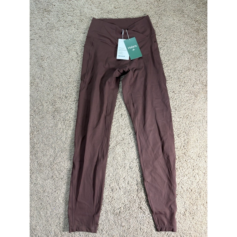 Halara Softlyzero Leggings Women's Small Brown‎ Pockets Yoga